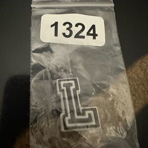 🌈10/$5 Black and White Letter L croc charm